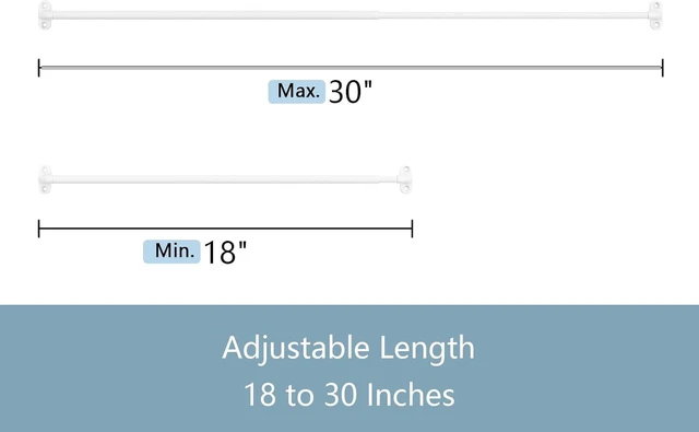 Alt view image 2 of 7 - CozyNestFinds 1 Pack Screwed Sash Curtain Rod Adjustable 18-30 Inch, 3/8 In. Diameter, French Door Curtain Rods, Cafe Window Rod (White)