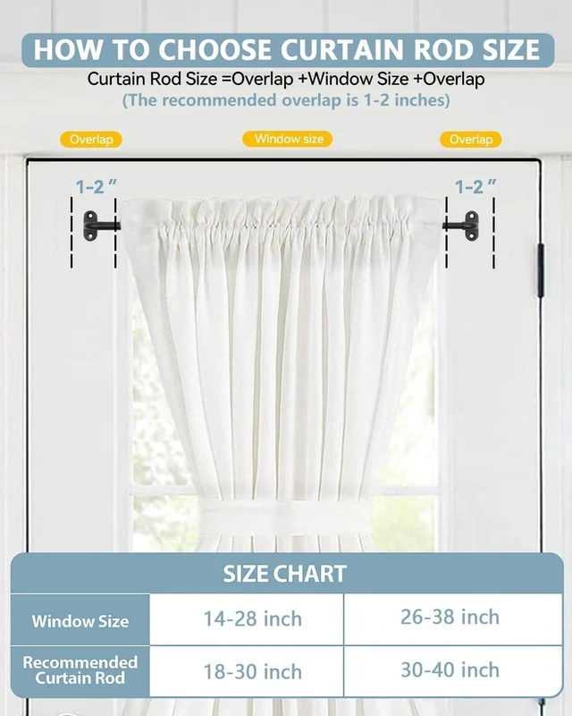 Alt view image 4 of 6 - CozyNestFinds1 Pack Screwed Sash Curtain Rod Adjustable 18-30 Inch, 3/8 In. Diameter, French Door Curtain Rods, Cafe Window Rod (Black)