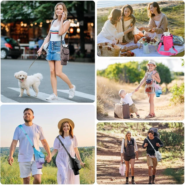 Alt view image 7 of 7 - CozyNestFinds Carrier Bag with Phone&Flap Pockets for Stanley 40/30oz Tumbler with Handle, Insulated Neoprene Cup Holder Carrier Bag w/Shoulder & Handheld Strap Fits Stanley Cup Accessories