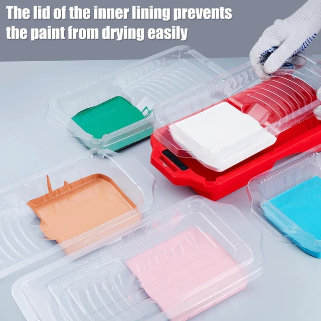 Alt view image 4 of 7 - 4 Inch Paint Roller Kit, 12-Piece Professional Tray Set with 6 Microfiber Sleeves, Liner & Cover, Handle, 1.5" Angled Brush - for Walls, Ceilings, Cabinets, DIY & Pro Painting