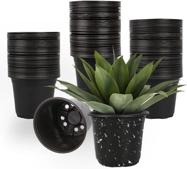 Main image of CozyNF 100 Packs 4 5 6 Inch Nursery Pots, Plastic Nursery Pots for Plants with Drainage Holes, Seed Starting Garden Pots of Flower Plant Container for Succulents, Transplanting (100, 4 Inch)
