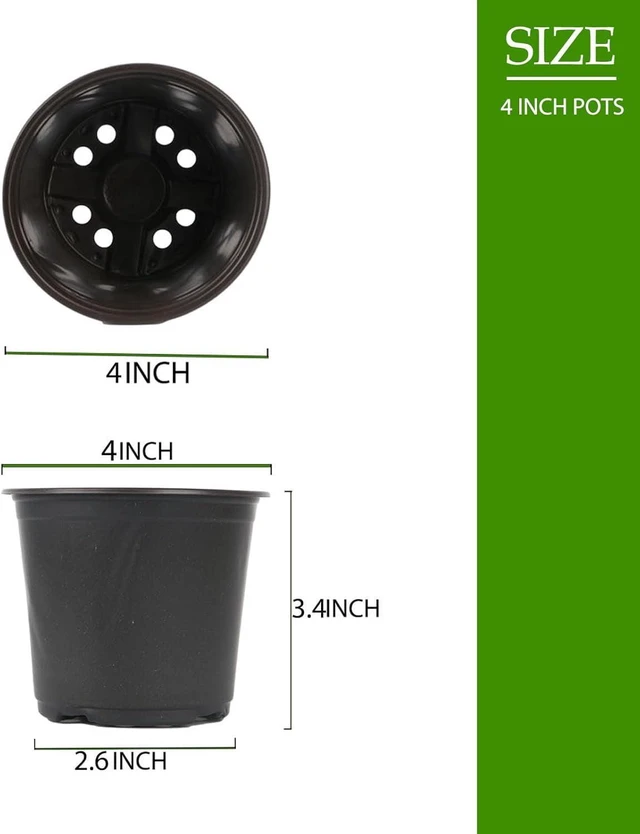 Alt view image 2 of 7 - CozyNF 100 Packs 4 5 6 Inch Nursery Pots, Plastic Nursery Pots for Plants with Drainage Holes, Seed Starting Garden Pots of Flower Plant Container for Succulents, Transplanting (100, 4 Inch)