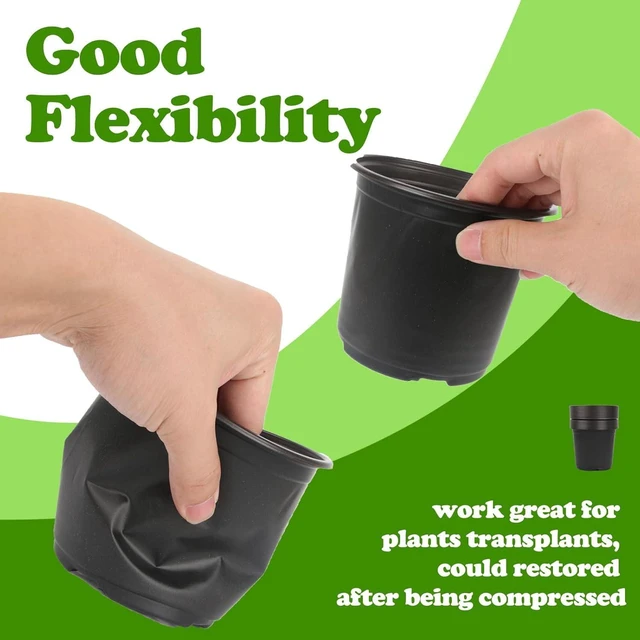 Alt view image 4 of 7 - CozyNF 100 Packs 4 5 6 Inch Nursery Pots, Plastic Nursery Pots for Plants with Drainage Holes, Seed Starting Garden Pots of Flower Plant Container for Succulents, Transplanting (100, 4 Inch)