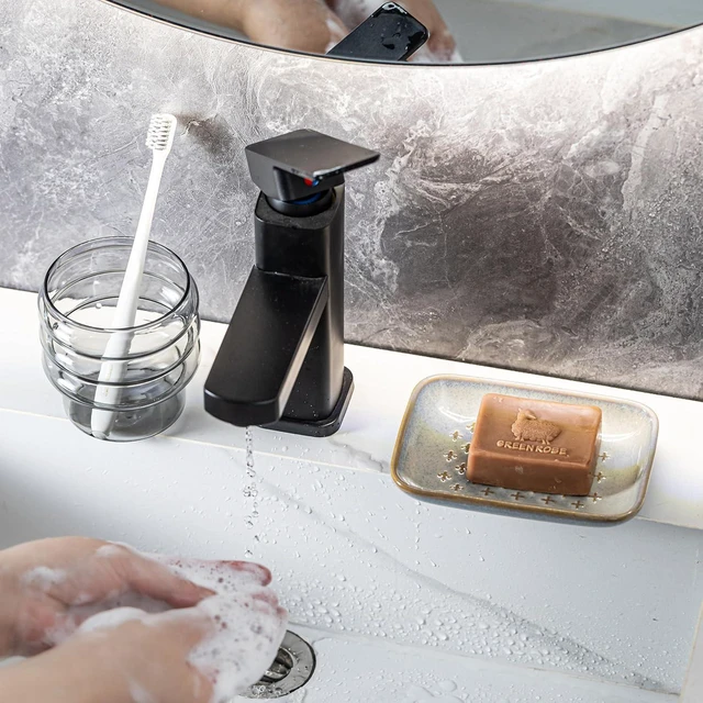 Alt view image 2 of 7 - CozyNestFinds Soap Dish, Shower Soap Holder, Ceramic Soap Dishes for Bar Soap Sponge Shampoo, Soap Saver Tray for Bathroom Kitchen Sink Counter, 5.5 Inch, Gray