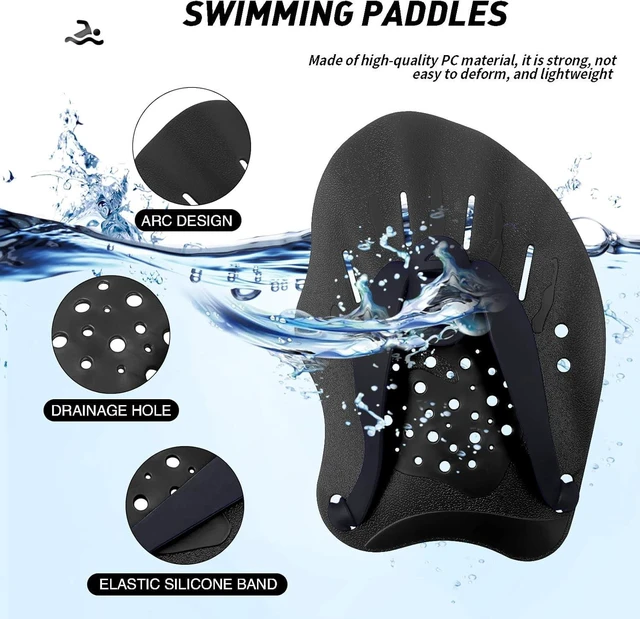 Alt view image 3 of 6 - CozyNestFinds Swim Paddles With Adjustable Straps - Hand Paddles for Lap Swimming, Equipment for Women, Men, Children (1 Pair)