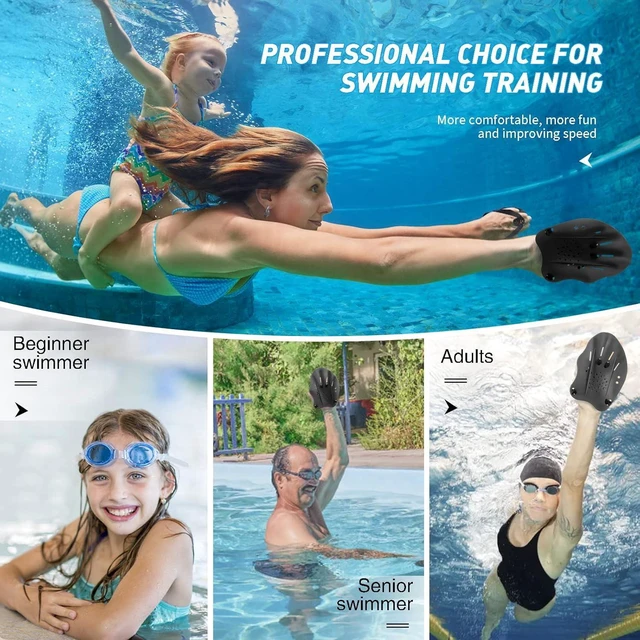 Alt view image 5 of 6 - CozyNestFinds Swim Paddles With Adjustable Straps - Hand Paddles for Lap Swimming, Equipment for Women, Men, Children (1 Pair)