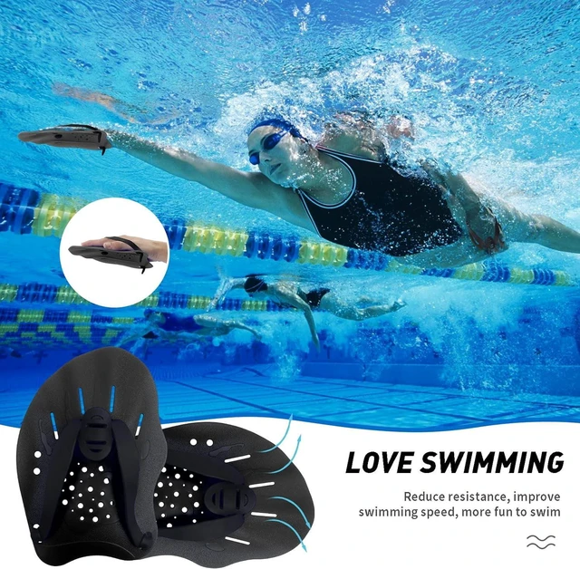 Alt view image 6 of 6 - CozyNestFinds Swim Paddles With Adjustable Straps - Hand Paddles for Lap Swimming, Equipment for Women, Men, Children (1 Pair)