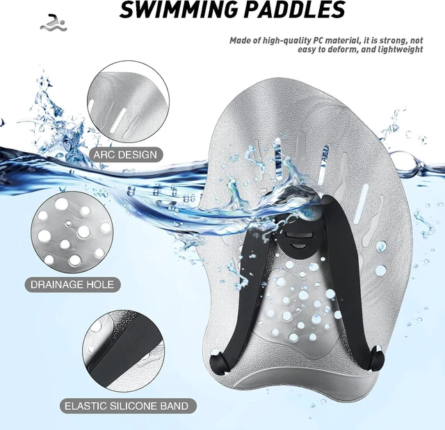 Alt view image 3 of 7 - CozyNestFinds Swim Paddles With Adjustable Straps - Hand Paddles for Lap Swimming, Equipment for Women, Men, Children (1 Pair)