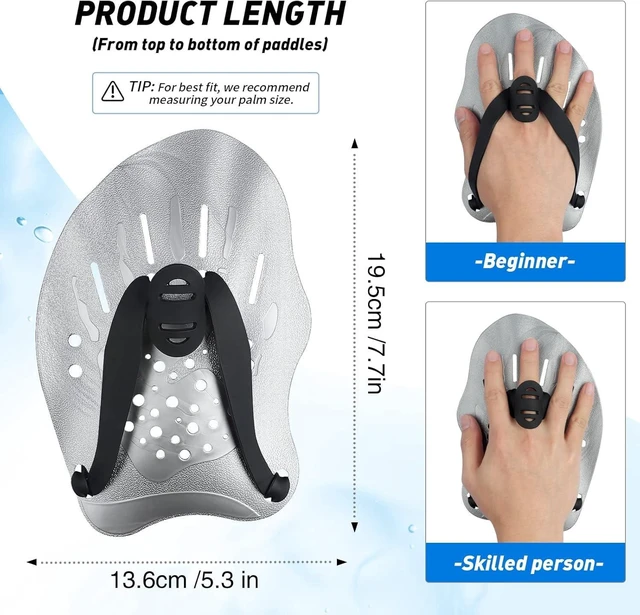 Alt view image 2 of 7 - CozyNestFinds Swim Paddles With Adjustable Straps - Hand Paddles for Lap Swimming, Equipment for Women, Men, Children (1 Pair)