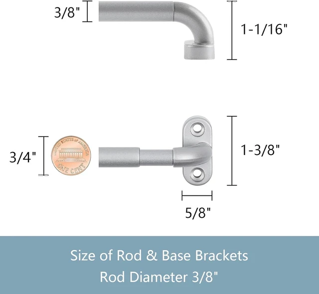 Alt view image 3 of 7 - CozyNestFinds 1 Pack Screwed Sash Curtain Rod Adjustable 18-30 Inch, 3/8 In. Diameter, French Door Curtain Rods, Cafe Window Rod(Nickel)