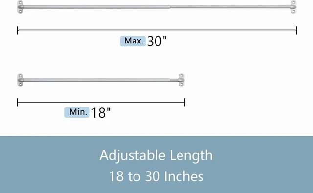Alt view image 2 of 7 - CozyNestFinds 1 Pack Screwed Sash Curtain Rod Adjustable 18-30 Inch, 3/8 In. Diameter, French Door Curtain Rods, Cafe Window Rod(Nickel)