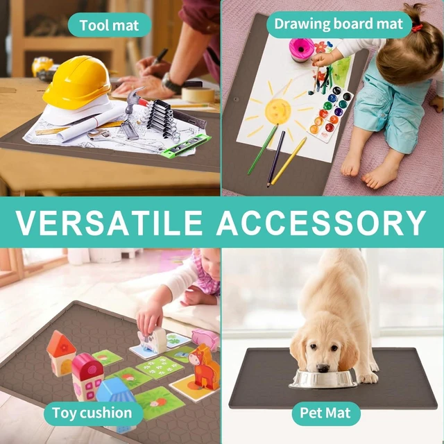 Alt view image 5 of 7 - CozyNestFinds Under Sink Mat 10"x16" Under Sink Mats for Kitchen, Silicone Waterproof Under Sink Liner, Sink Cabinet Organizer Tray with Drain Hole