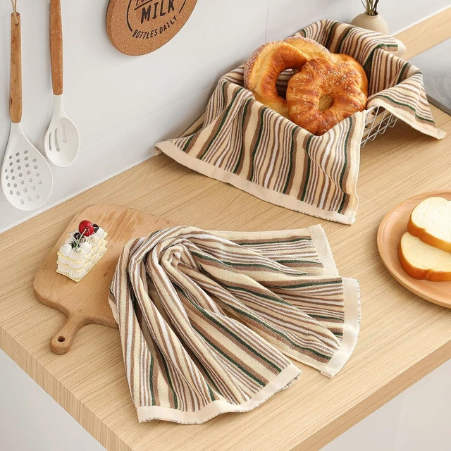 Alt view image 7 of 7 - KitchenKey Premium Cotton Kitchen Dish Towels for Drying Dishes,Large Long Kitchen Hand Towels, Thick Highly Absorbent Dish Clothes Tea Towel Sets with Hanging Loop, 16" X 26", 4 Pcs