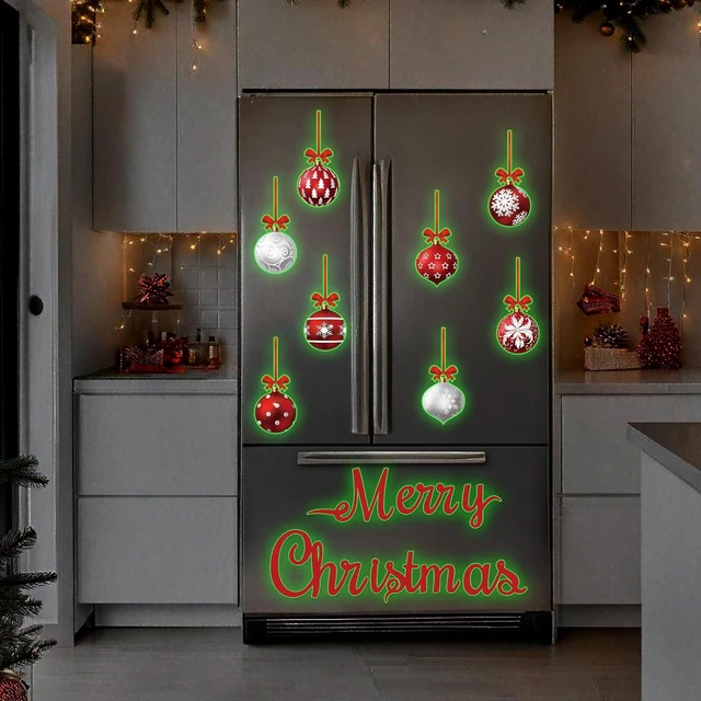 Alt view image 4 of 7 - CozyNestFinds 36 Pcs Christmas Garage Door Magnets Decorations, Glow in The Dark Xmas Ball Garage Door Decorations, Merry Christmas Magnets for Refrigerator Fridge Kitchen Car Indoor Outdoor Decor
