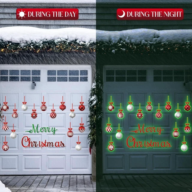 Alt view image 5 of 7 - CozyNestFinds 36 Pcs Christmas Garage Door Magnets Decorations, Glow in The Dark Xmas Ball Garage Door Decorations, Merry Christmas Magnets for Refrigerator Fridge Kitchen Car Indoor Outdoor Decor