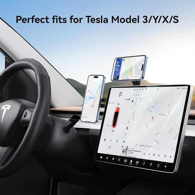 Alt view image 4 of 7 - Magnetic Phone Holder for Laptop for MagSafe for iPhone 16/15/14/13/12 & All Phones, 180°Adjustable Phone Side Mount for Computer Monitor for Tesla, Desktop Cell Phone Bracket, Gray