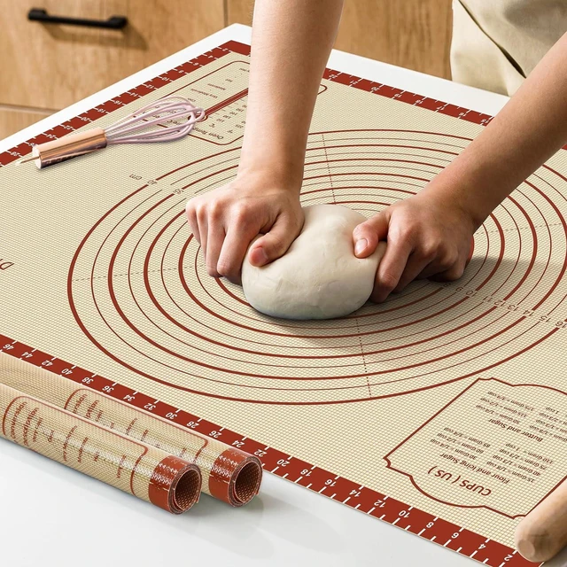 Main image of KK Silicone Baking Mat,28"x 20" Extra Thick Large Non Stick Sheet Mat with Measurement Non-slip Dough Rolling Mat,Reusable Food Grade Silicone Counter Mat for Making Cookies,Macarons,Bread and Pastry