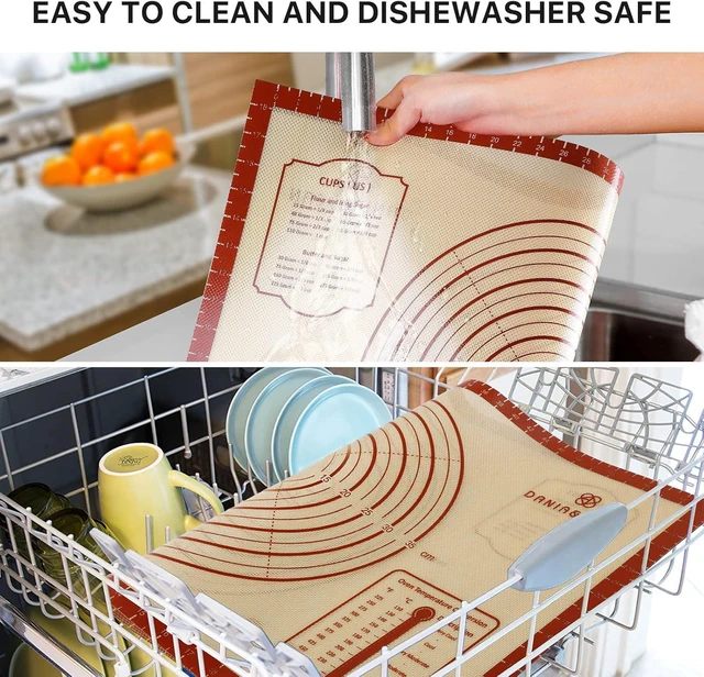 Alt view image 5 of 7 - KK Silicone Baking Mat,28"x 20" Extra Thick Large Non Stick Sheet Mat with Measurement Non-slip Dough Rolling Mat,Reusable Food Grade Silicone Counter Mat for Making Cookies,Macarons,Bread and Pastry