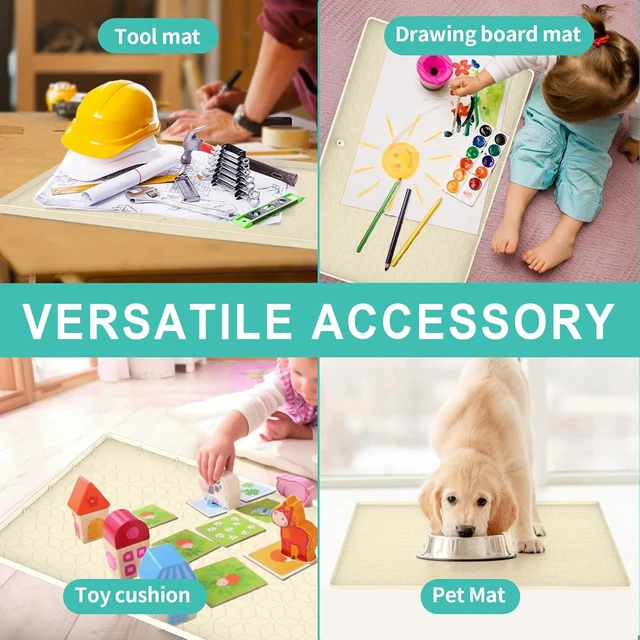 Alt view image 5 of 7 - CozyNestFinds Under Sink Mat, 14"x22" Under Sink Mats for Kitchen, Silicone Waterproof Under Sink Liner, Sink Cabinet Organizer Tray with Drain Hole
