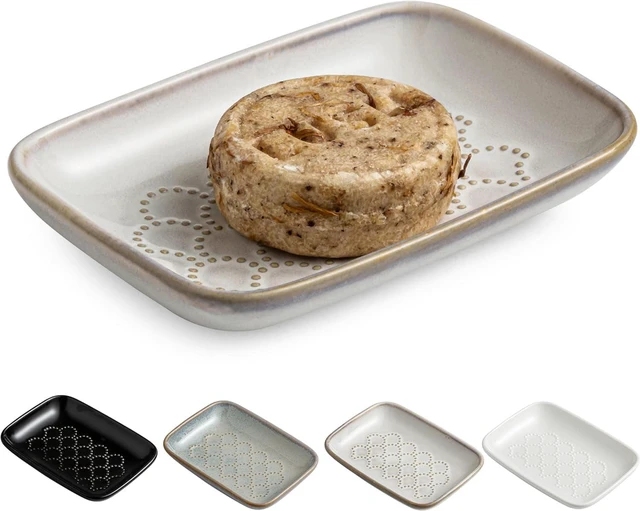 Main image of CozyNestFinds Soap Dish for Shower, Ceramic Soap Dishes for Bar Soap Sponge, Shower Soap Holder Saver Tray for Bathroom Kitchen Sink, Easy to Clean, Beige