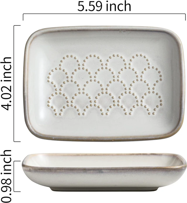 Alt view image 2 of 7 - CozyNestFinds Soap Dish for Shower, Ceramic Soap Dishes for Bar Soap Sponge, Shower Soap Holder Saver Tray for Bathroom Kitchen Sink, Easy to Clean, Beige