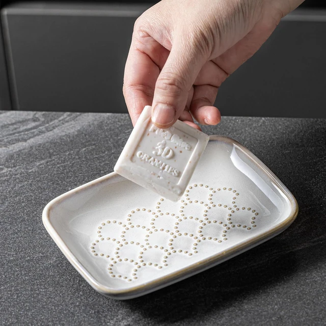 Alt view image 3 of 7 - CozyNestFinds Soap Dish for Shower, Ceramic Soap Dishes for Bar Soap Sponge, Shower Soap Holder Saver Tray for Bathroom Kitchen Sink, Easy to Clean, Beige