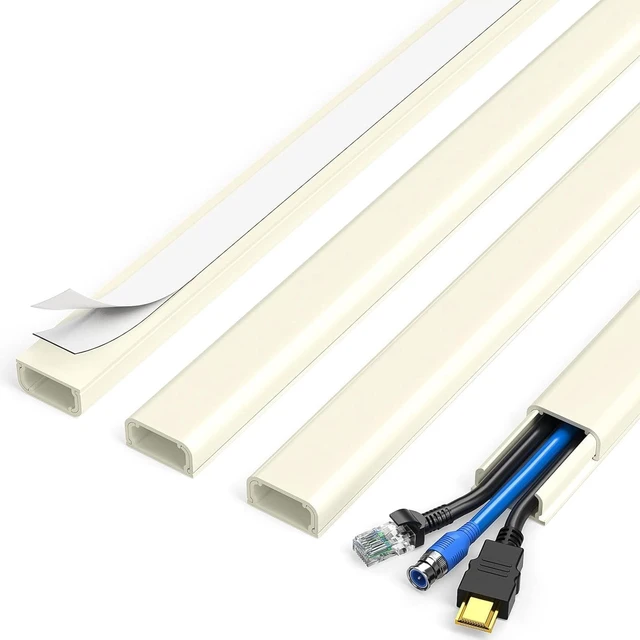 Main image of CozyNestF Cord Hider, 56.7in Cable Hider Cord Covers for Wires on Wall Wire Hider for 2-3 Cords for TV on Wall Easier Setup Cable Cover Management 4X L14.2 W0.94 H0.47in Beige