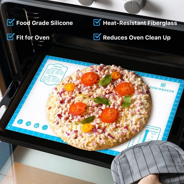 Alt view image 3 of 7 - KitchenKey Silicone Pastry Mat,28" x 20" Nonstick Large Durable Silicone Sheet Mat with Measurement Non-slip Dough Rolling Mat for Pie Crust, Pizza, Cookies