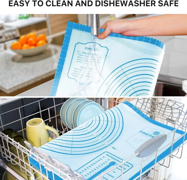 Alt view image 6 of 7 - KitchenKey Silicone Pastry Mat,28" x 20" Nonstick Large Durable Silicone Sheet Mat with Measurement Non-slip Dough Rolling Mat for Pie Crust, Pizza, Cookies