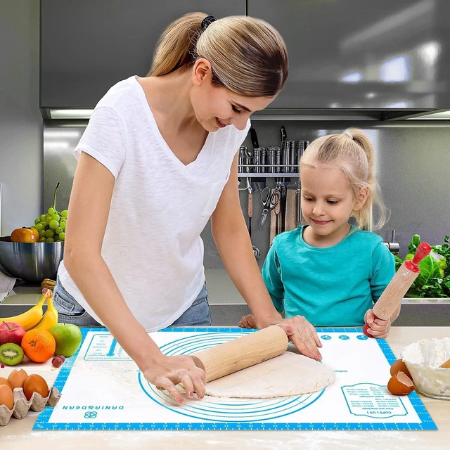 Alt view image 7 of 7 - KitchenKey Silicone Pastry Mat,28" x 20" Nonstick Large Durable Silicone Sheet Mat with Measurement Non-slip Dough Rolling Mat for Pie Crust, Pizza, Cookies