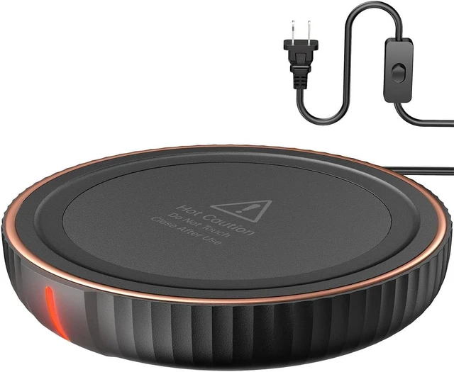 Main image of KitchenKey Large Candle Warmer Plate - Coffee Cup Mug Warmer for Desk, Candle Melter, Electric Mug Heater for Beverages, Milk & Tea, Coffee Accessories Ideal Gifts Keep Cup Warm (Black)