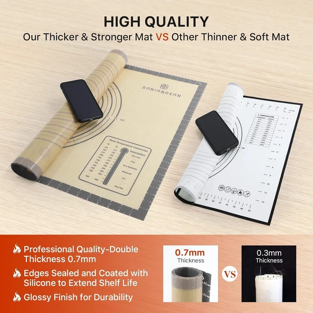 Alt view image 5 of 7 - KK Baking Mat, 28" x20" Large Silicone Non-slip Baking Pastry Mat with Measurement, Non Stick Silicone Mats for Kitchen Counter, Fondant Mat, Counter Mat, Dough Rolling Mat, Oven Liner, Pie Crust Mat