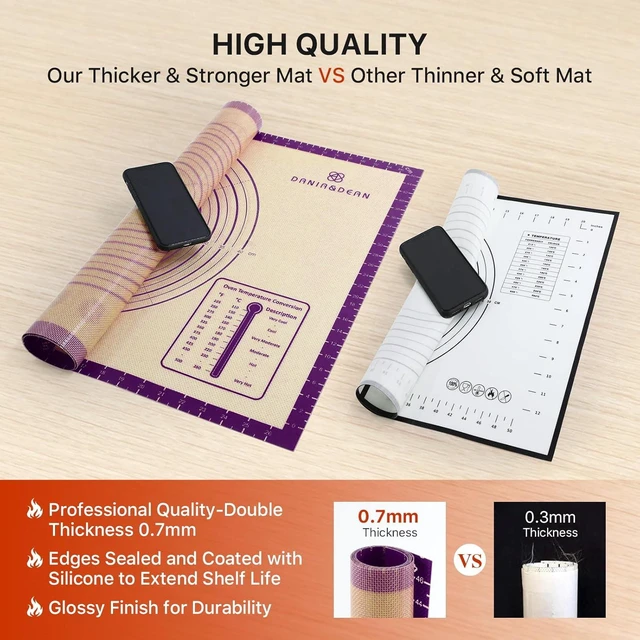 Alt view image 4 of 7 - KitchenKey Baking Mat, 28" x 20" Silicone Food Grade Extra Large Non Stick Baking Sheet Mat with Measurement Non-slip Dough Rollin Counter Mat for Making Cookies, Macarons, Bread and Pastry