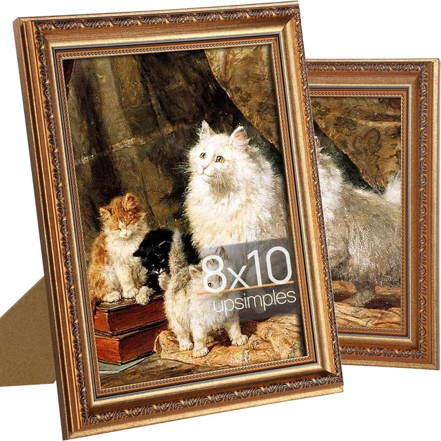 Main image of CozyNestFinds 8x10 Picture Frame with Real Glass, Ornate Vintage 8 x 10 Photo Frames for Wall Decor or Tabletop Display, Bronze and Black, 2 Pack