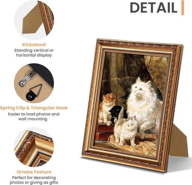 Alt view image 5 of 7 - CozyNestFinds 8x10 Picture Frame with Real Glass, Ornate Vintage 8 x 10 Photo Frames for Wall Decor or Tabletop Display, Bronze and Black, 2 Pack