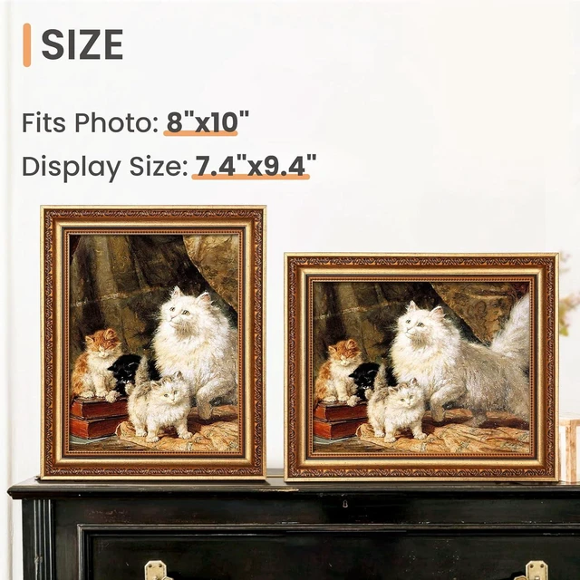 Alt view image 3 of 7 - CozyNestFinds 8x10 Picture Frame with Real Glass, Ornate Vintage 8 x 10 Photo Frames for Wall Decor or Tabletop Display, Bronze and Black, 2 Pack