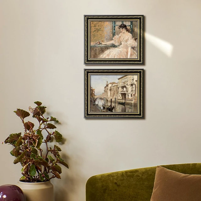 Alt view image 4 of 7 - CozyNestFinds 8x10 Picture Frame with Real Glass, Ornate Vintage 8 x 10 Photo Frames for Wall Decor or Tabletop Display, Black and Gold, 2 Pack