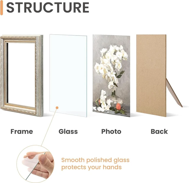 Alt view image 4 of 7 - CozyNestFinds 8x10 Picture Frame with Real Glass, Ornate Vintage 8 x 10 Photo Frames for Wall Decor or Tabletop Display, White and Gold, 2 Pack