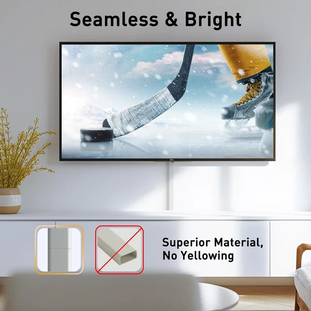 Alt view image 7 of 7 - CozyNestF Cord Hider, 56.7in Cord Covers for Wires on Wall Cable Hider Wire Covers for 2-3 Cords Wire Hiders for TV on Wall Easier Setup Cable Cover to Hide TV Wires 4X L14.2 W0.94 H0.47in Grey