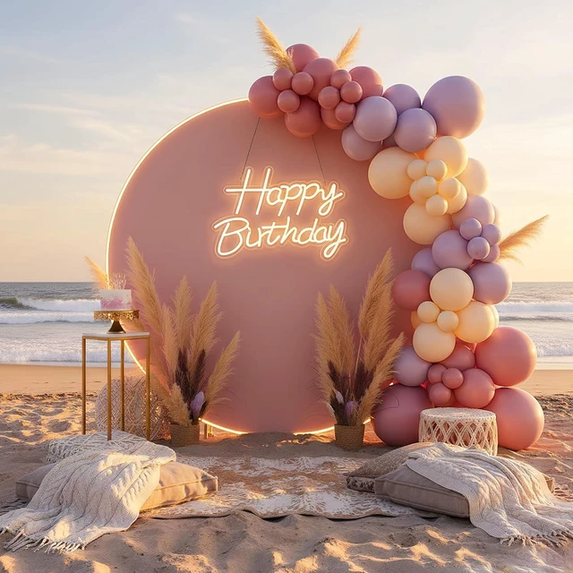 Alt view image 4 of 7 - C Happy Birthday Neon Sign for Backdrop, LED Happy Birthday Light Up Sign, USB Powered Dimmable Neon Light for Birthday Party Decorations, Wall Decor, White, 16.5 x 12 inch