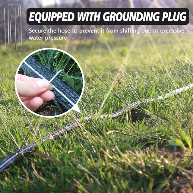 Alt view image 5 of 7 - CozyNestFinds Sprinkler Soaker Hose 25 ft, Flat Watering Hose with Holes, Water Saving Drip Line Irrigation Hoses with Garden Staples for Lawn, Vegetable Garden Beds (25 ft)