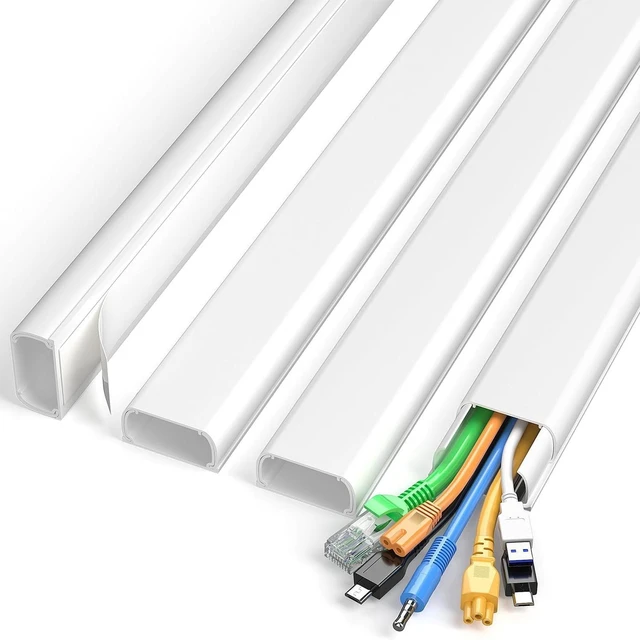 Main image of CozyNestF Cord Covers for 4-7 Wires on Wall, 62.8in Cord Hider Cable Hider Paintable Wire Covers for Cords on Wall TV Cord Hider for Wall Mount TV Cable Cover Management 4X L15.7 W1.57 H0.78in White