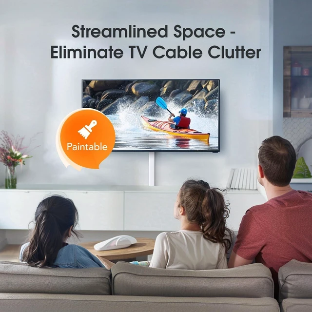 Alt view image 6 of 7 - CozyNestF Cord Covers for 4-7 Wires on Wall, 62.8in Cord Hider Cable Hider Paintable Wire Covers for Cords on Wall TV Cord Hider for Wall Mount TV Cable Cover Management 4X L15.7 W1.57 H0.78in White