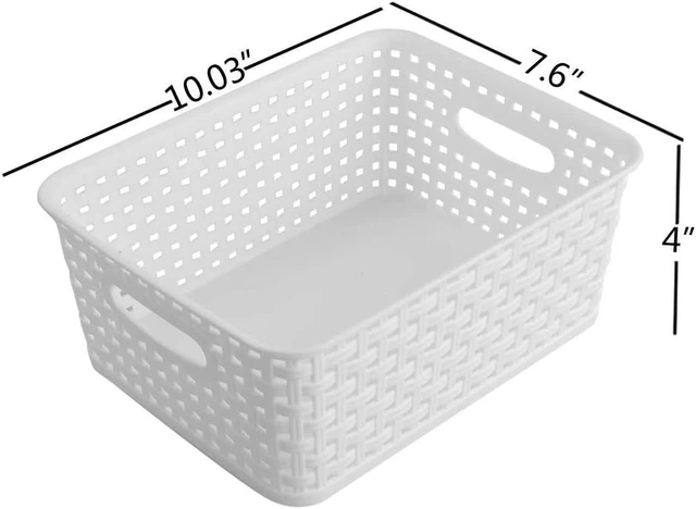 Alt view image 2 of 7 - 6-Pack Small Weave Basket Bins, Plastic Basket for Storage