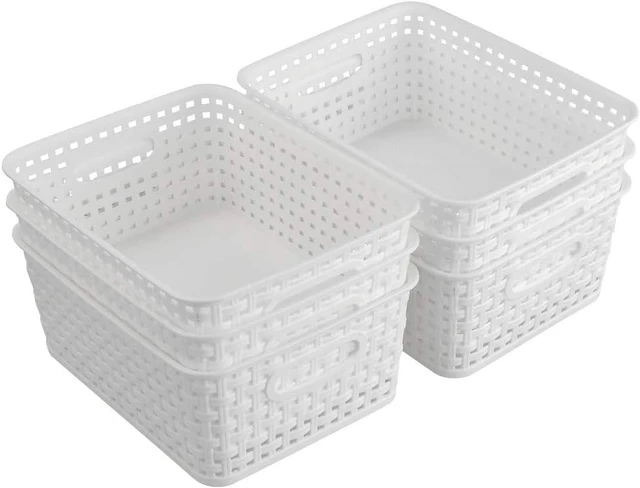 Alt view image 7 of 7 - 6-Pack Small Weave Basket Bins, Plastic Basket for Storage
