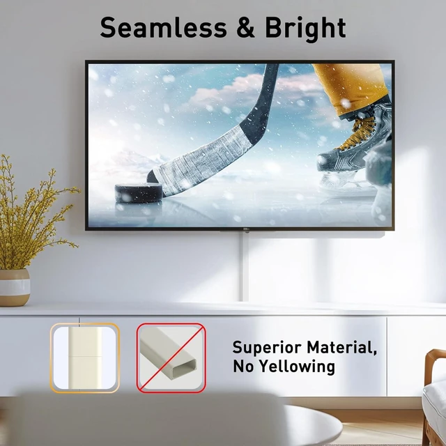 Alt view image 5 of 7 - CozyNestF Cord Hider, 142in Cable Hider Cord Covers for 2-3 Wires on Wall Wire Covers for Cords Wire Hiders for TV on Wall Easier Setup Cable Cover Cable Management W0.94 H0.47in Beige