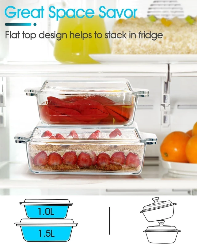 Alt view image 6 of 7 - CozyNestFinds Glass Casserole Dish With Lid, Mini-1 QT (5.7in x 7in) Glass Baking Dishes for Oven, Single Serving Glass Oven Bakeware