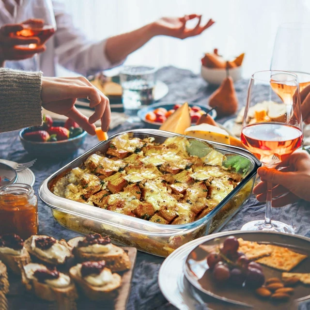 Alt view image 6 of 7 - KitchenKey 2.4QT Square Glass Baking Dishes, 9x9In Square Baking Dish, Glass Baking Dish for Oven