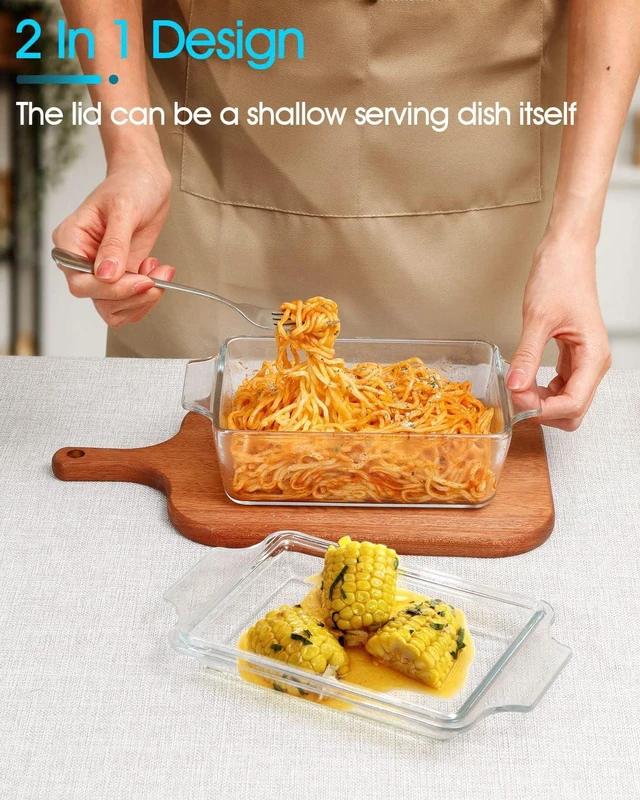 Alt view image 4 of 7 - CozyNestFinds Glass Casserole Dish With Lid, Mini-1 QT (5.7in x 7in) Glass Baking Dishes for Oven, Single Serving Glass Oven Bakeware