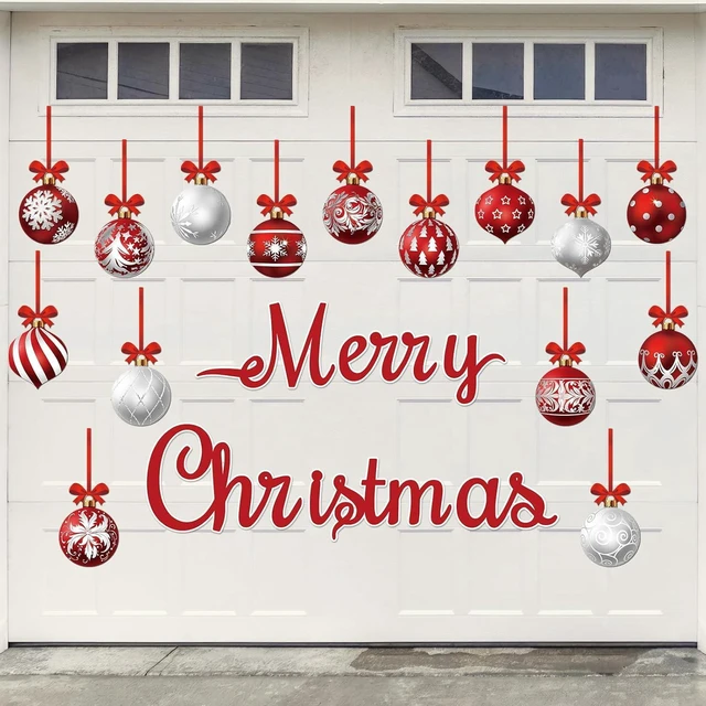 Main image of CozyNestFinds 36 Pcs Christmas Garage Door Magnets Decorations, Xmas Ball Garage Door Decorations, Merry Christmas Magnets Stickers for Refrigerator Fridge Kitchen Car Indoor Outdoor Decorations